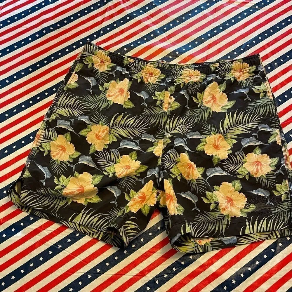 Tommy Bahama Marlin Floral Tropical Swim Trunks